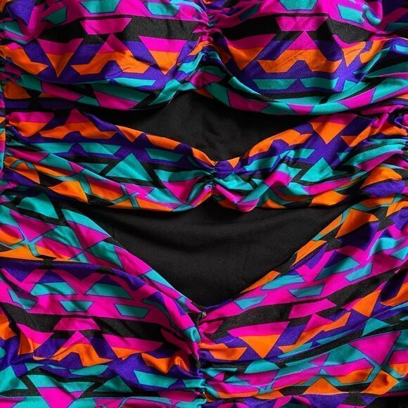 Sea by Monif C. One Piece Swimsuit Cutout Front Multicolored New Womens Size 24W - Picture 5 of 10